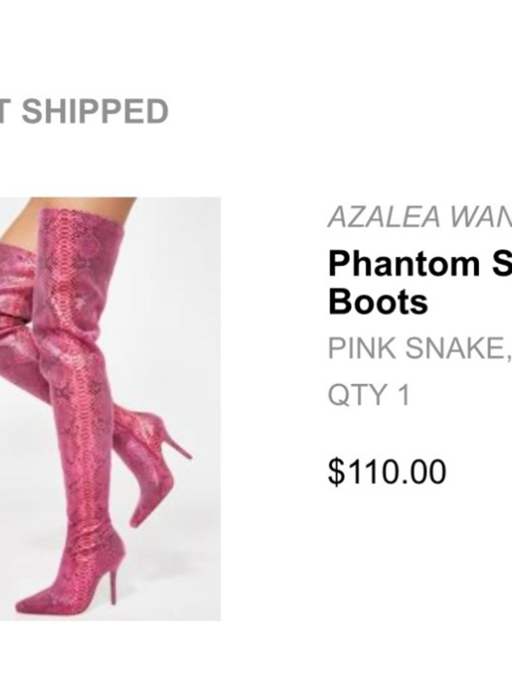 Azalea Wang Pink Snake Phantom Stiletto Over-the-Knee Boots